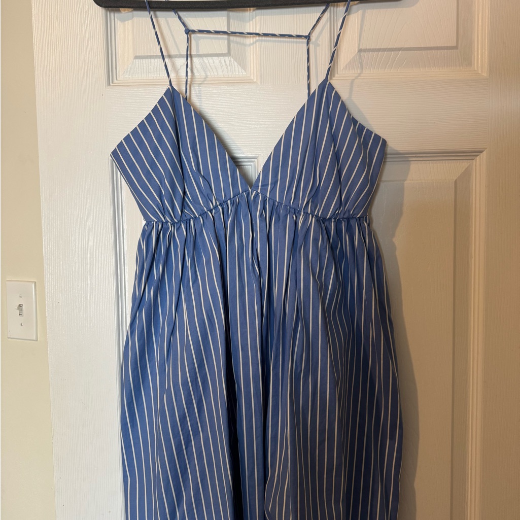 Reformation Amara Dress Blue Stripe